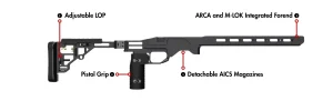 Precision rifle stocks and chassis systems for hunting and long-range shooting